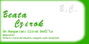 beata czirok business card